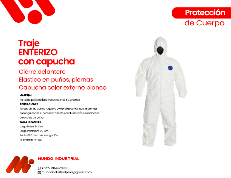 Traje enterizo con capucha